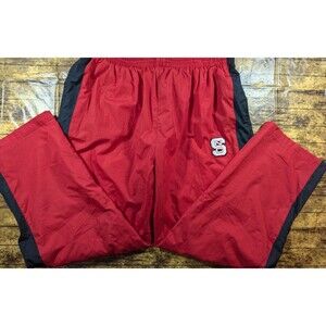 Vintage North Carolina State Red NCAA Official Basketball Nylon Pants Mens Sz XL